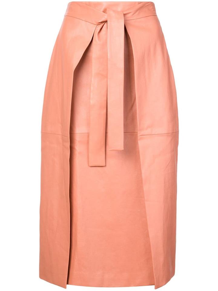 Rosetta Getty Belted Midi Skirt - Pink & Purple
