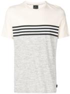 Ps By Paul Smith Striped Colourblock T-shirt - White