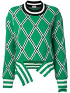 Mrz Geometric Fitted Sweater - Green