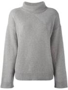 Dorothee Schumacher High Neck Loose-fit Pullover, Women's, Size: 4, Grey, Cashmere/wool
