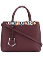 Fendi Petite 2jours Tote With Flower Appliqués - Pink & Purple