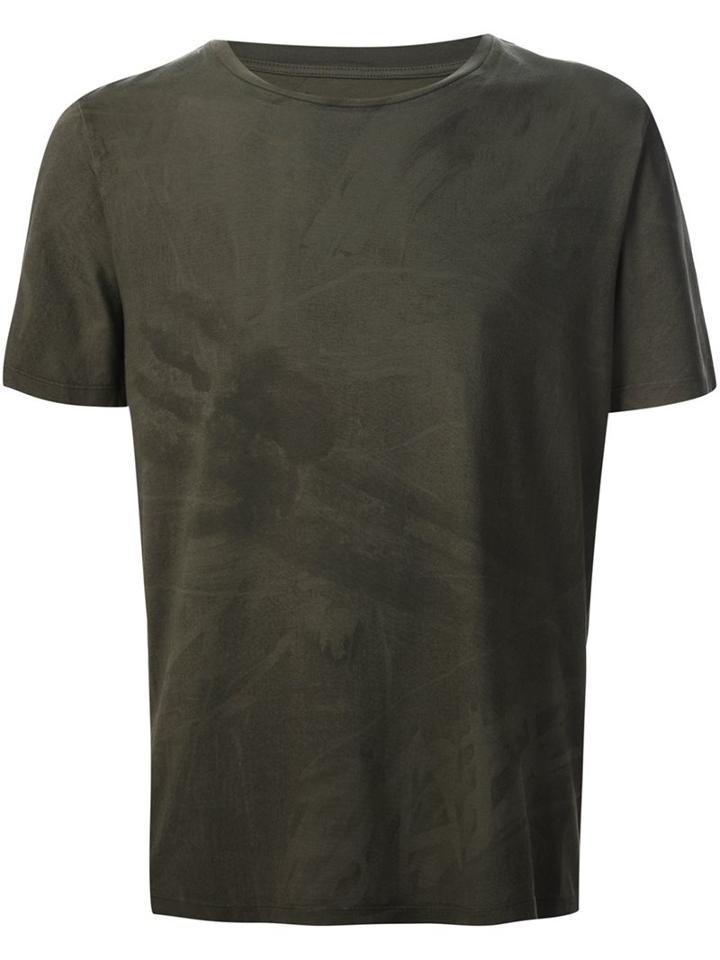 Maison Margiela Hand Print T-shirt, Men's, Size: 48, Green, Cotton