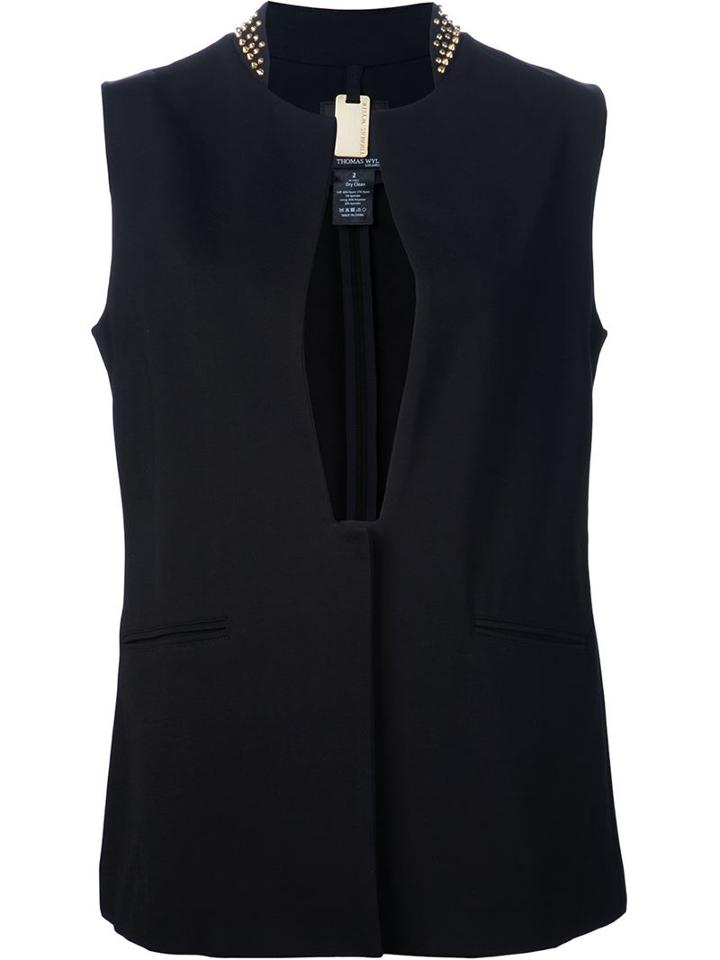 Thomas Wylde Studded Collar 'elm' Gilet