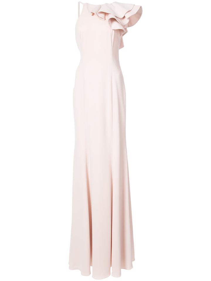 Jay Godfrey Sleeveless Ruffle Dress - Nude & Neutrals