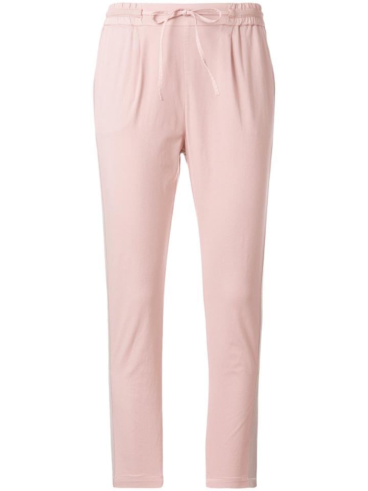Barba Contrast Side Panel Cropped Trousers - Pink & Purple