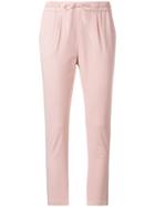 Barba Contrast Side Panel Cropped Trousers - Pink & Purple