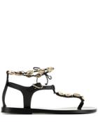 Ancient Greek Sandals Chrysso Shell Flat Sandals - Black