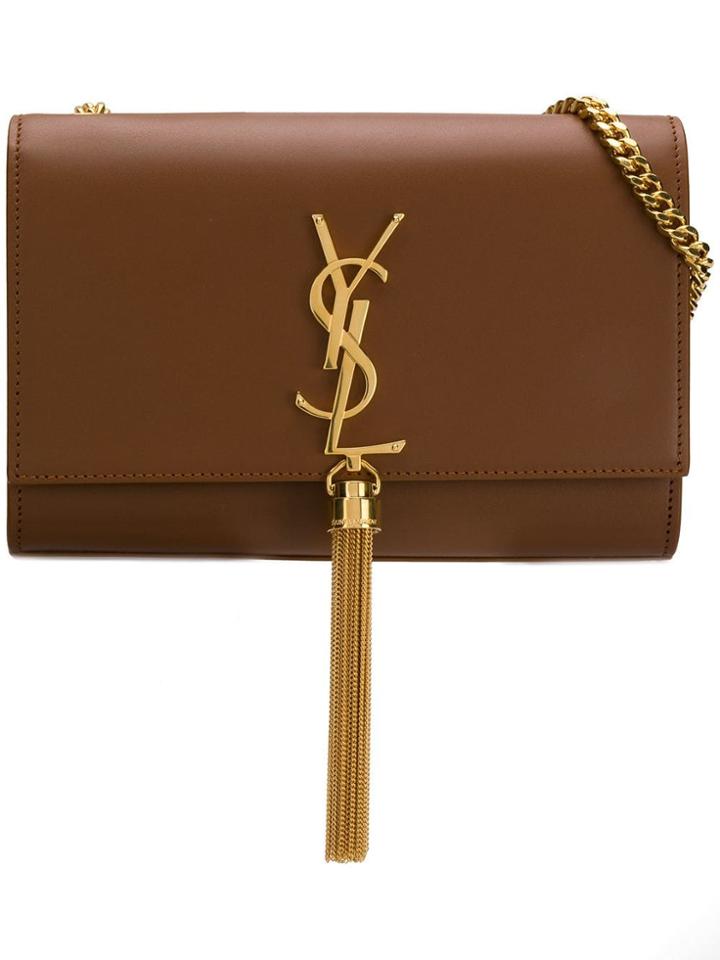 Saint Laurent Kate Small Cross Body Bag - Brown