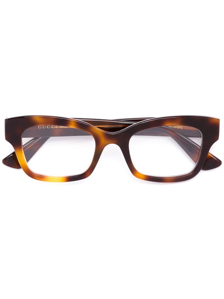 Gucci Eyewear Tortoiseshell Square Glasses - Brown
