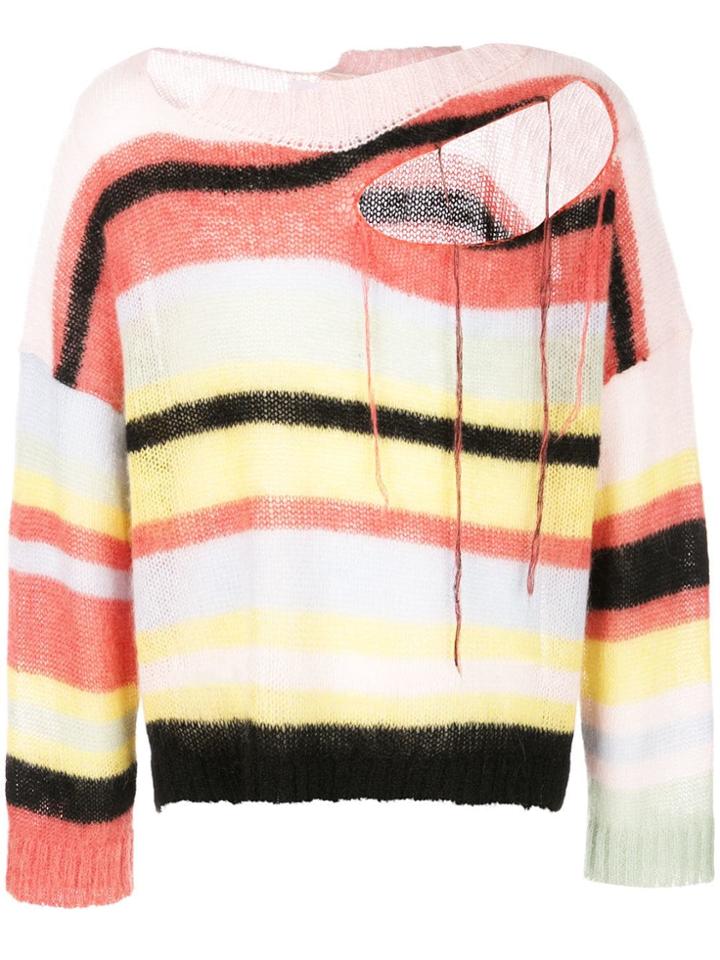 Charles Jeffrey Loverboy Distressed Striped Jumper - Multicolour
