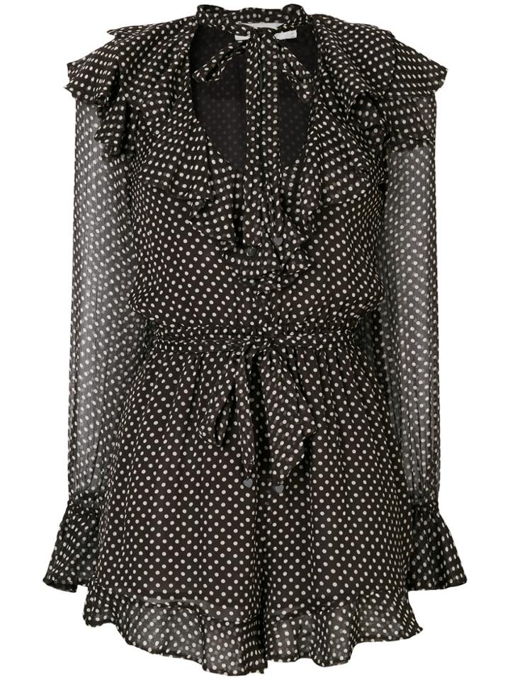 Zimmermann Polka Dots Ruffled Playsuit - Brown