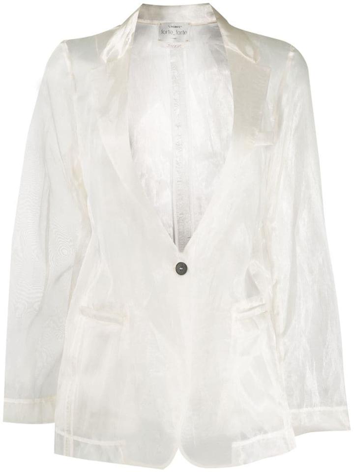Forte Forte Sheer Single Breasted Blazer - Neutrals