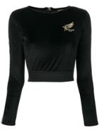 Roberto Cavalli Cropped Logo Sweatshirt - Black