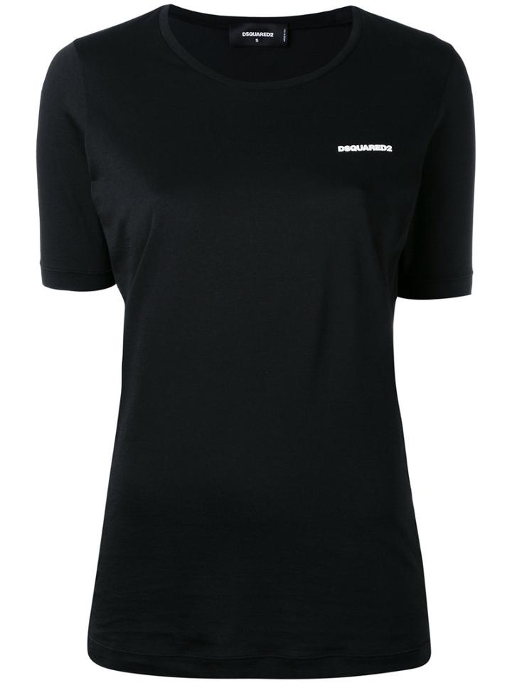 Dsquared2 Logo Embossed T-shirt, Women's, Size: Xs, Black, Cotton