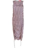 Eckhaus Latta Gathered Striped Dress - Neutrals