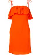 Sonia By Sonia Rykiel - Ruffled Fitted Dress - Women - Triacetate/polyester - Xs, Yellow/orange, Triacetate/polyester