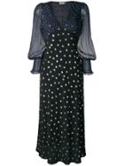 Rixo London Empire-line Star Print Dress - Black