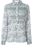 See By Chloé Boho Floral Print Shirt, Women's, Size: 38, White, Cotton
