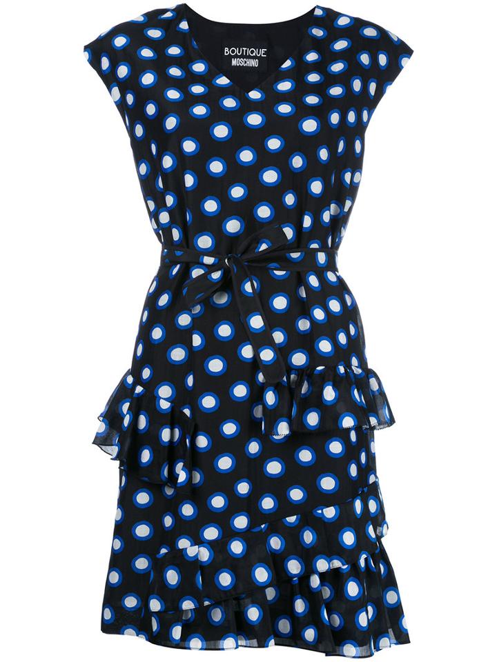 Boutique Moschino Patterned Shift Dress, Women's, Size: 42, Black, Cotton/silk