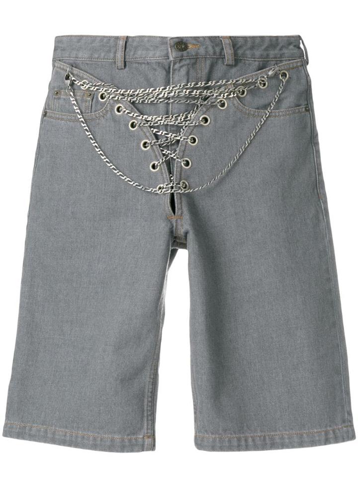 Y/project Chain Detail Denim Short - Grey