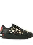 Love Moschino Button Embellished Sneakers - Black