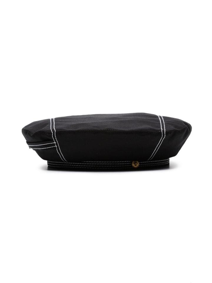 Versace Black Logo Cotton Beret