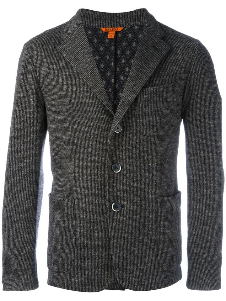 Barena Three Button Blazer, Men's, Size: 52, Grey, Cotton/acrylic/wool