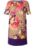 Antonio Marras Floral Print Shift Dress, Women's, Size: 38, Nude/neutrals, Cotton/polyester/spandex/elastane/virgin Wool
