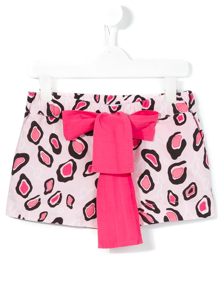 Msgm Kids Leopard Print Shorts, Girl's, Size: 6 Yrs, Pink/purple