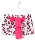 Msgm Kids Leopard Print Shorts, Girl's, Size: 6 Yrs, Pink/purple
