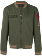 Mr & Mrs Italy Patch Detail Zipped Sweatshirt - Green