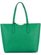 Twin-set Logo Plaque Tote, Women's, Green, Leather