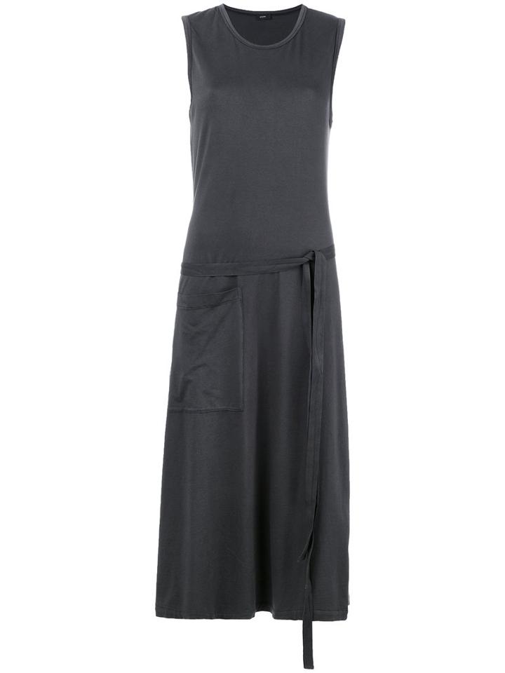 Joseph Midi Wrap Dress, Women's, Size: Medium, Grey, Cotton/spandex/elastane