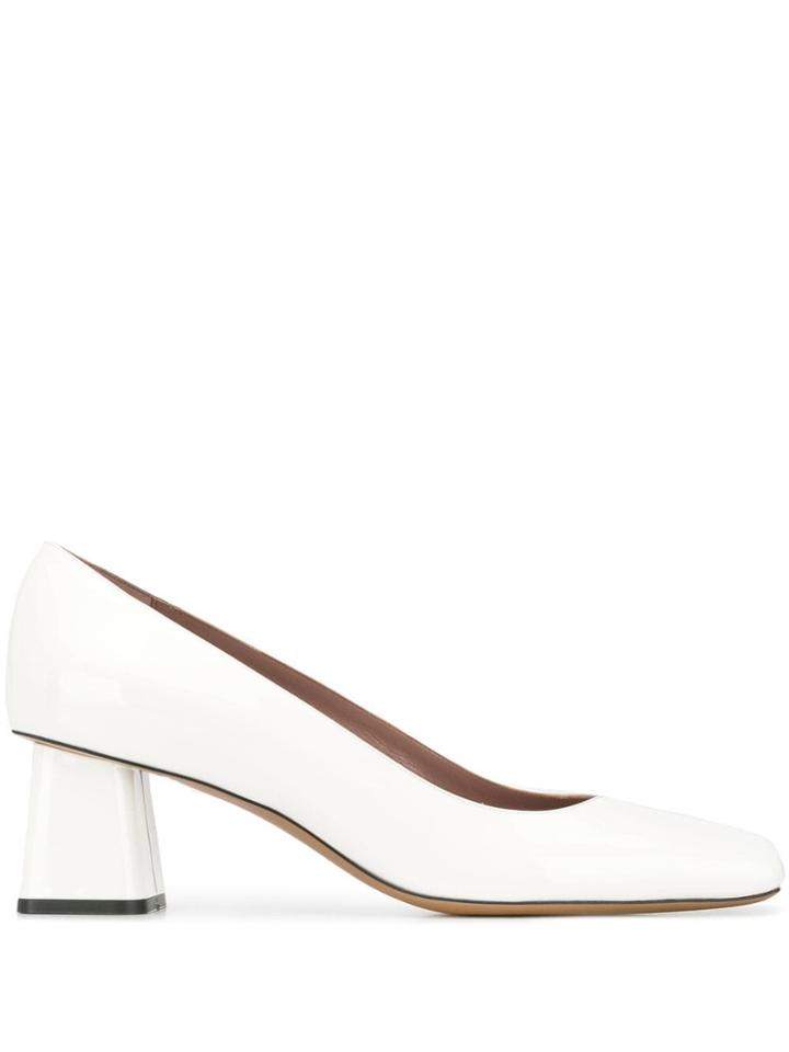 Rayne Block Heel Pumps - White