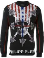 Philipp Plein Eagle Pride Sweatshirt, Men's, Size: L, Black, Cotton/glass