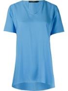 Andrea Marques V-neck Blouse, Women's, Size: 38, Blue, Viscose