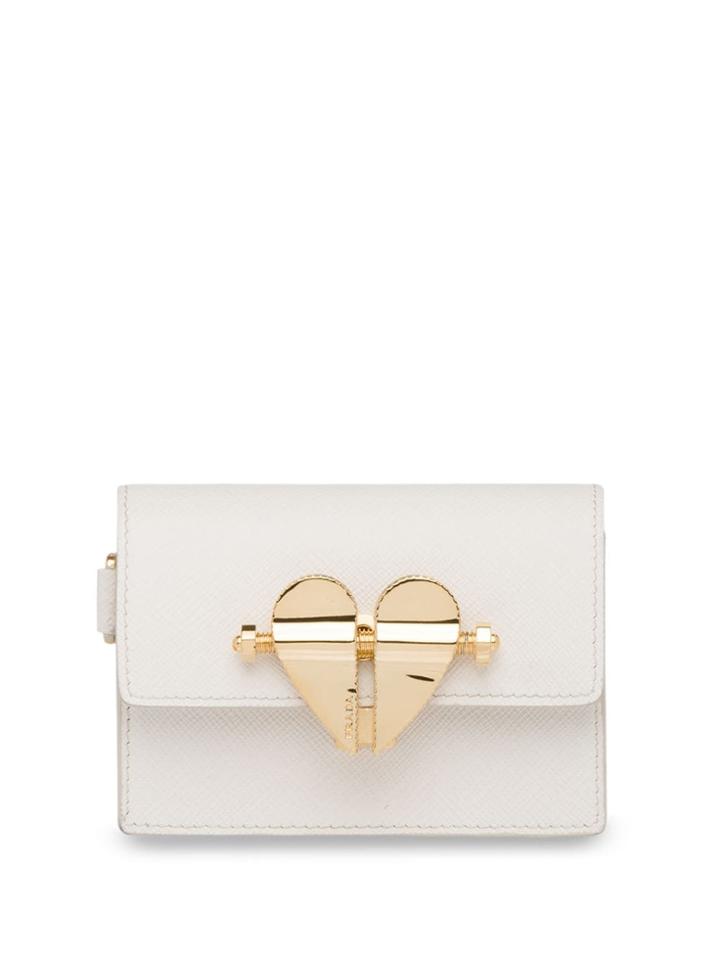 Prada Heart Clasp Mini Bag - White