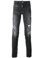 Dsquared2 Distressed Slim Fit Jeans - Black