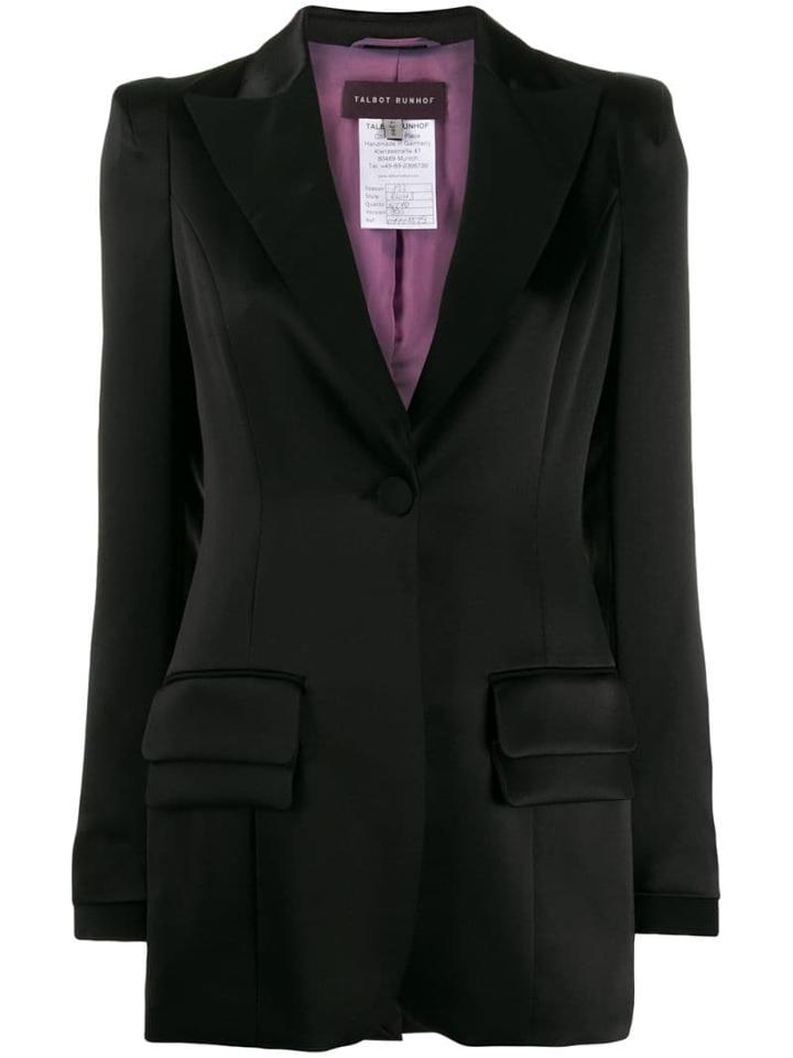 Talbot Runhof Single-breasted Blazer - Black