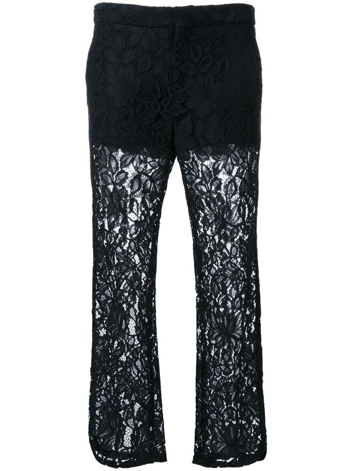 Scanlan Theodore Transparent Leg Lace Trousers, Size: 12, Black, Polyamide