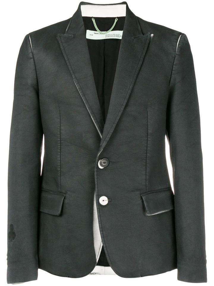 Off-white Washed Effect Blazer - Black