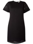 Michael Michael Kors Cut-out Embroidered Mini Dress, Women's, Size: Medium, Black, Cotton/polyester/spandex/elastane