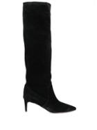 Red Valentino Red(v) Suede Knee-high Boots - Black
