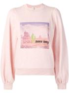 Ganni Puffed Boss Lady Sweatshirt - Pink