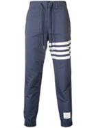 Thom Browne Stripe Detail Slim Trousers - Blue