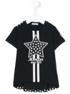 Moncler Kids - Star Logo Print T-shirt - Kids - Cotton/spandex/elastane - 4 Yrs, Black