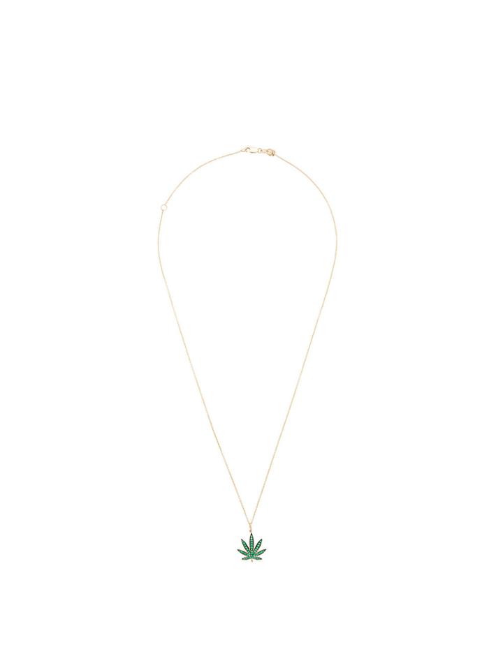 Sydney Evan 14kt Yellow Gold Pot Leaf Necklace - Unavailable