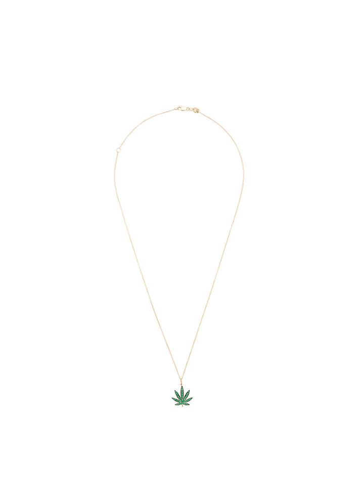 Sydney Evan 14kt Yellow Gold Pot Leaf Necklace - Unavailable