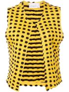 Krizia Vintage 1970's Graphic Knitted Vest - Yellow