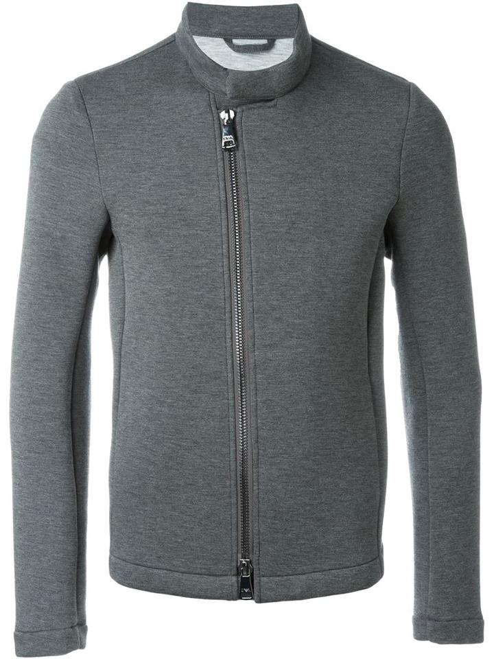 Emporio Armani Neoprene Jacket, Men's, Size: Xxxl, Grey, Polyester/spandex/elastane/viscose